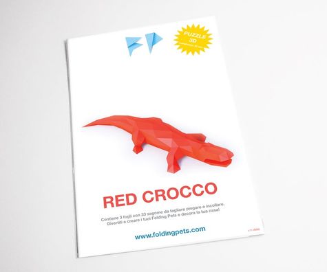 RED COCCODRILLO PAPERCRAFT PUZZLE